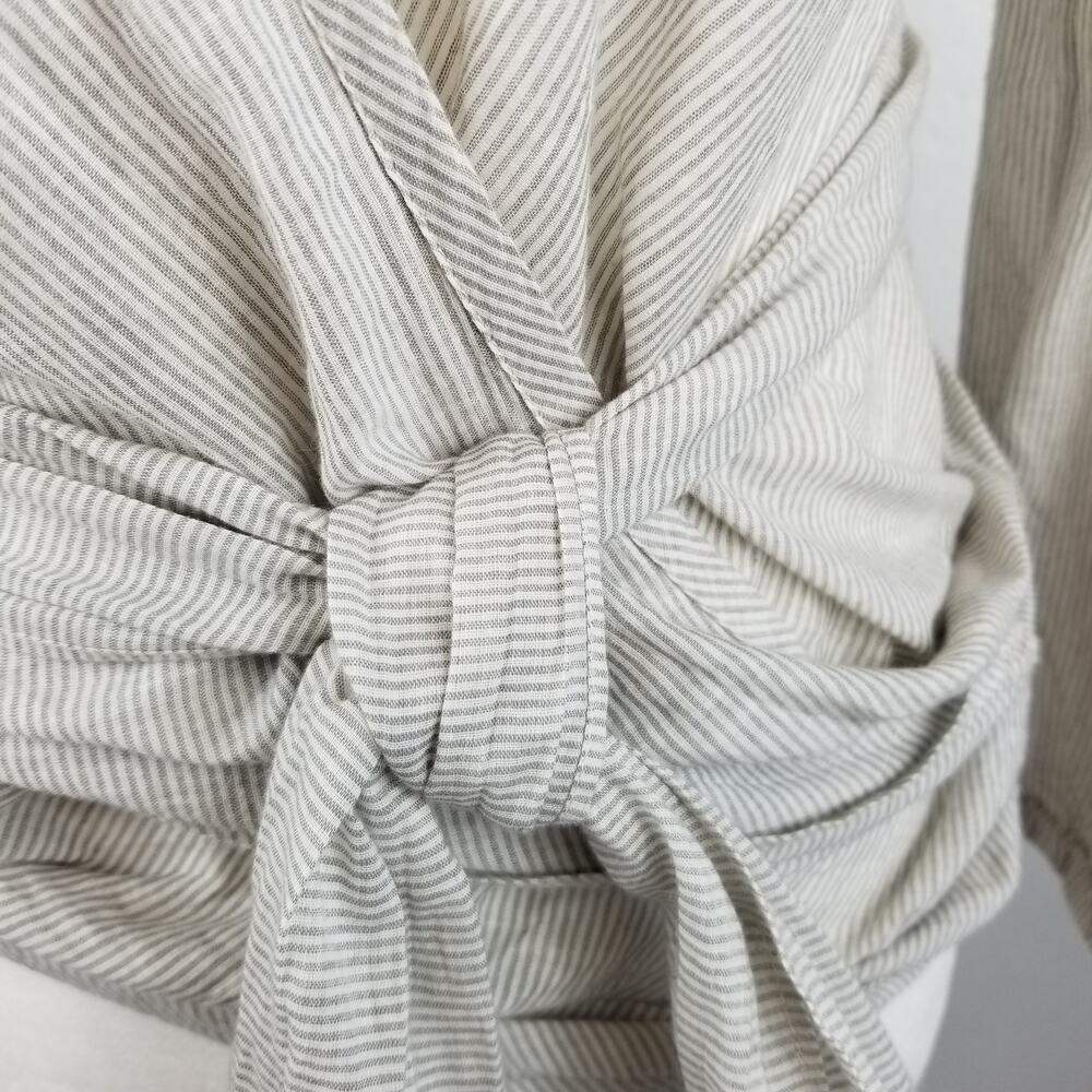 Sunday in Brooklyn Pinstripe Darina Wrap Blouse S - Picture 3 of 6